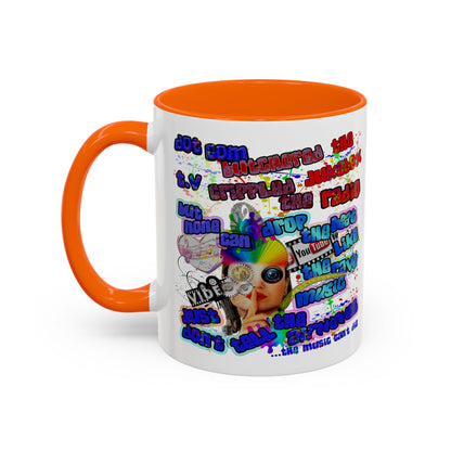 drop the beat - Accent Mug (white)
