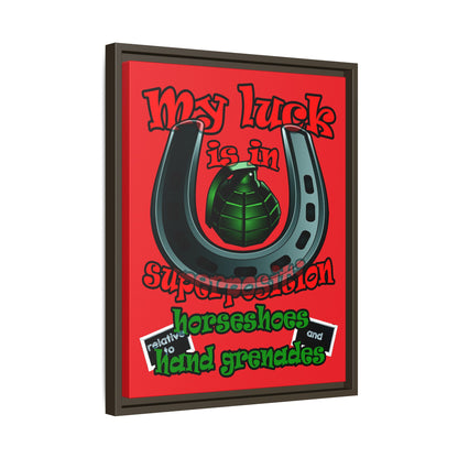 my luck - framed canvas art (red)