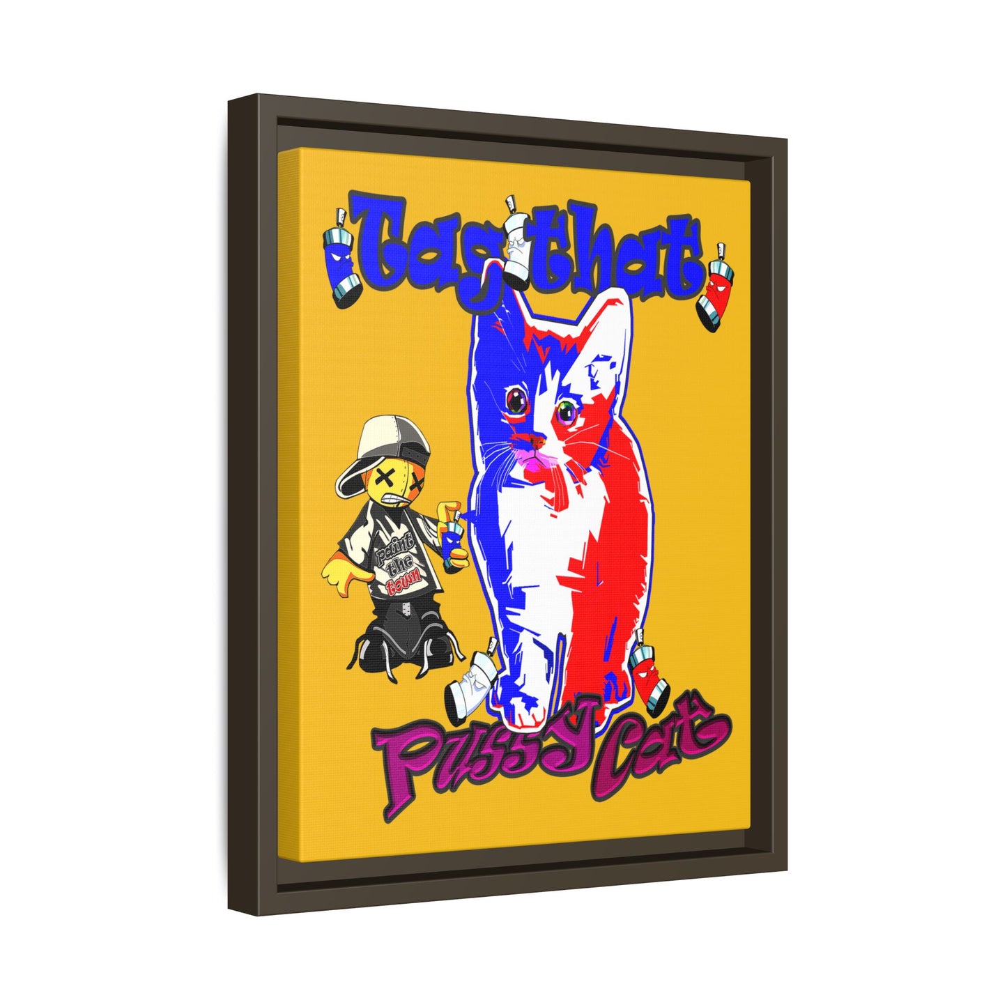 tag that - framed canvas art (yellow)