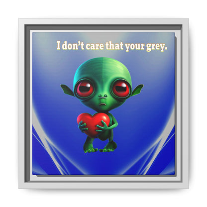 I don't care that your grey - framed canvas art (blue-white wave)