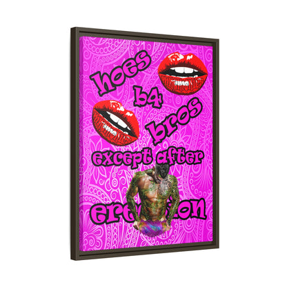 hoes b4 bros - framed canvas art (pink swirl)