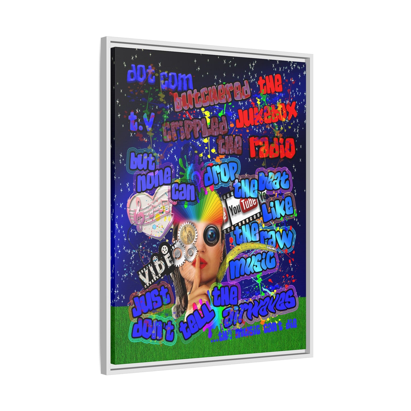 drop the beat - framed canvas art ('snoops' background)