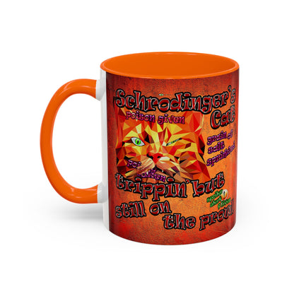 schrodinger's cat - Accent Mug (burnt orange)