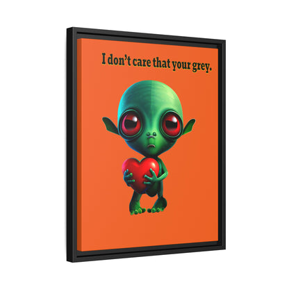 I don't care that your grey - framed canvas art (orange)