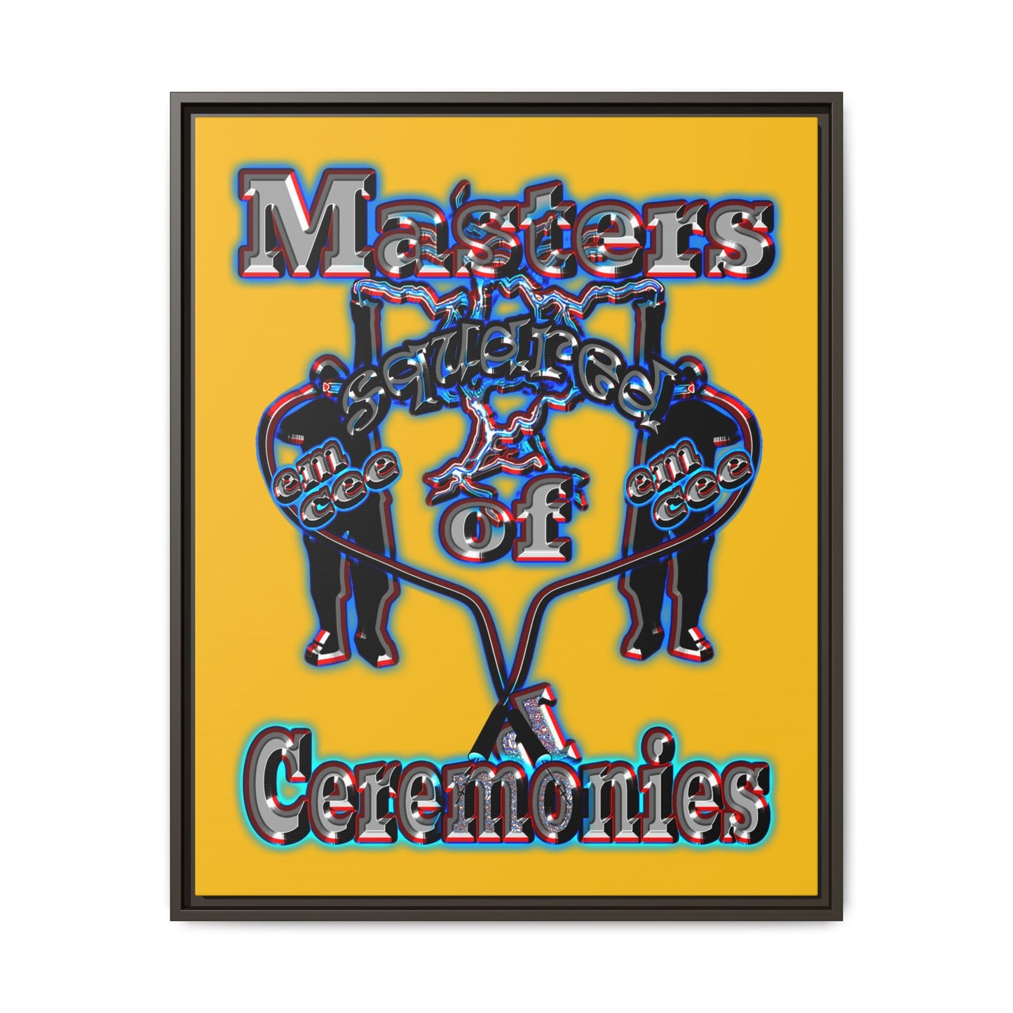 em cee squared - framed canvas art (yellow)