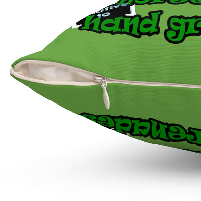 my luck - Spun Polyester Square Pillow - (green)