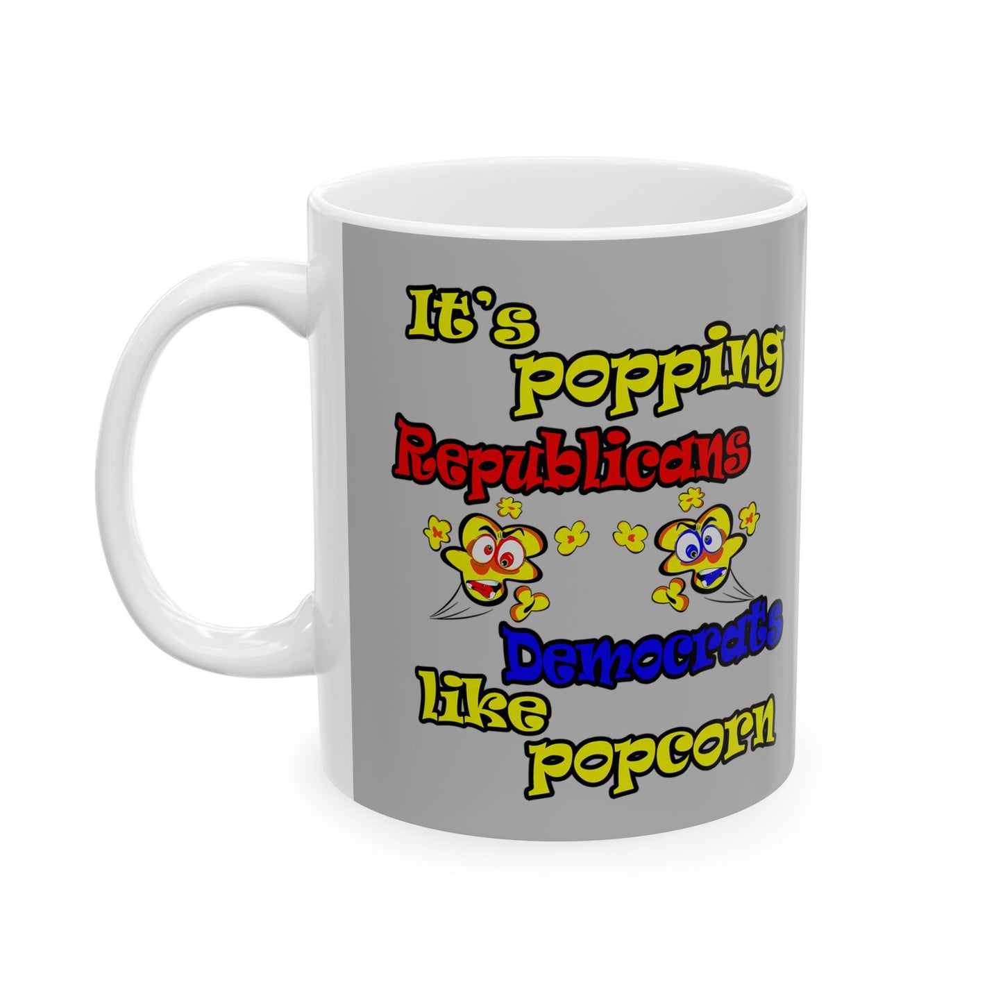 popping like popcorn - White Mug (light grey)
