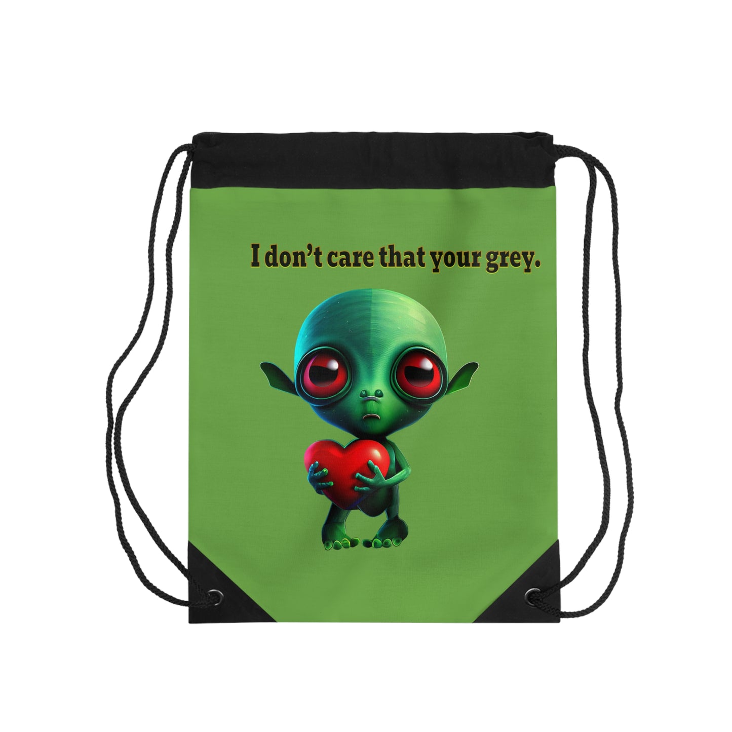 I don't care that your grey - Drawstring Bag (green)