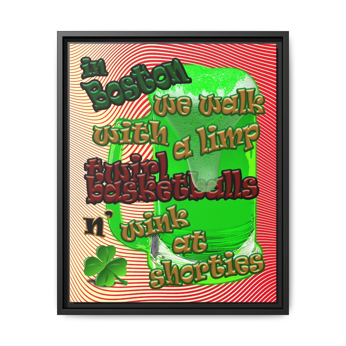 celtics logo - framed canvas art (yellow-orange wave)