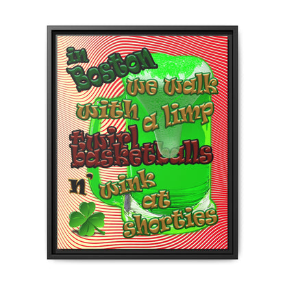 celtics logo - framed canvas art (yellow-orange wave)