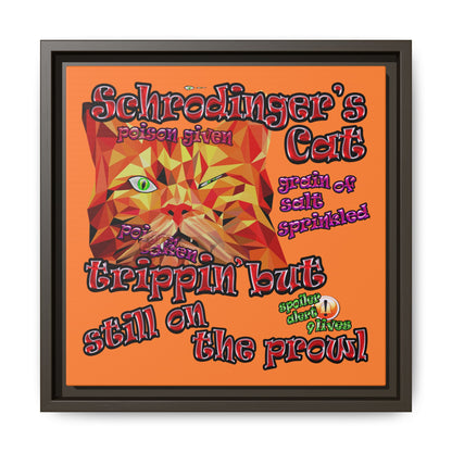 schrodinger's cat - framed canvas art (crusta)