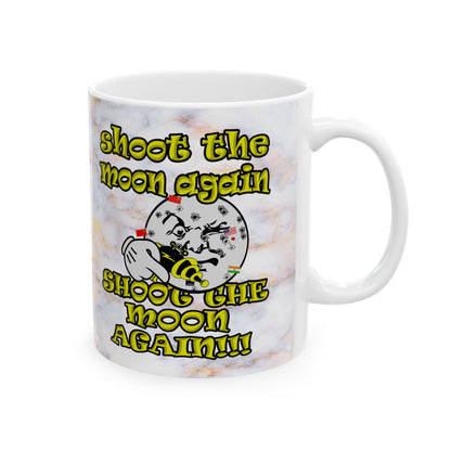 shoot the moon again - White Mug (white marble)