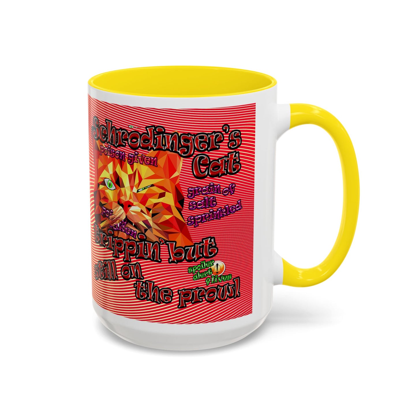 schrodinger's cat - Accent Mug (yellow-orange wave)