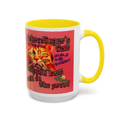 schrodinger's cat - Accent Mug (yellow-orange wave)