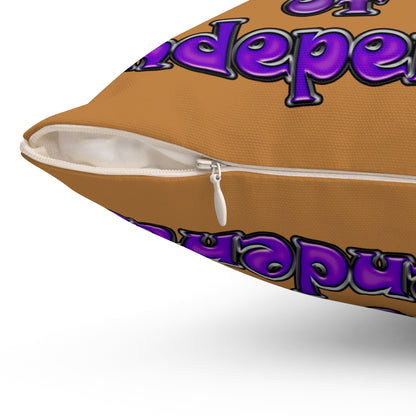 declaration of the independents - Spun Polyester Square Pillow - (light brown)