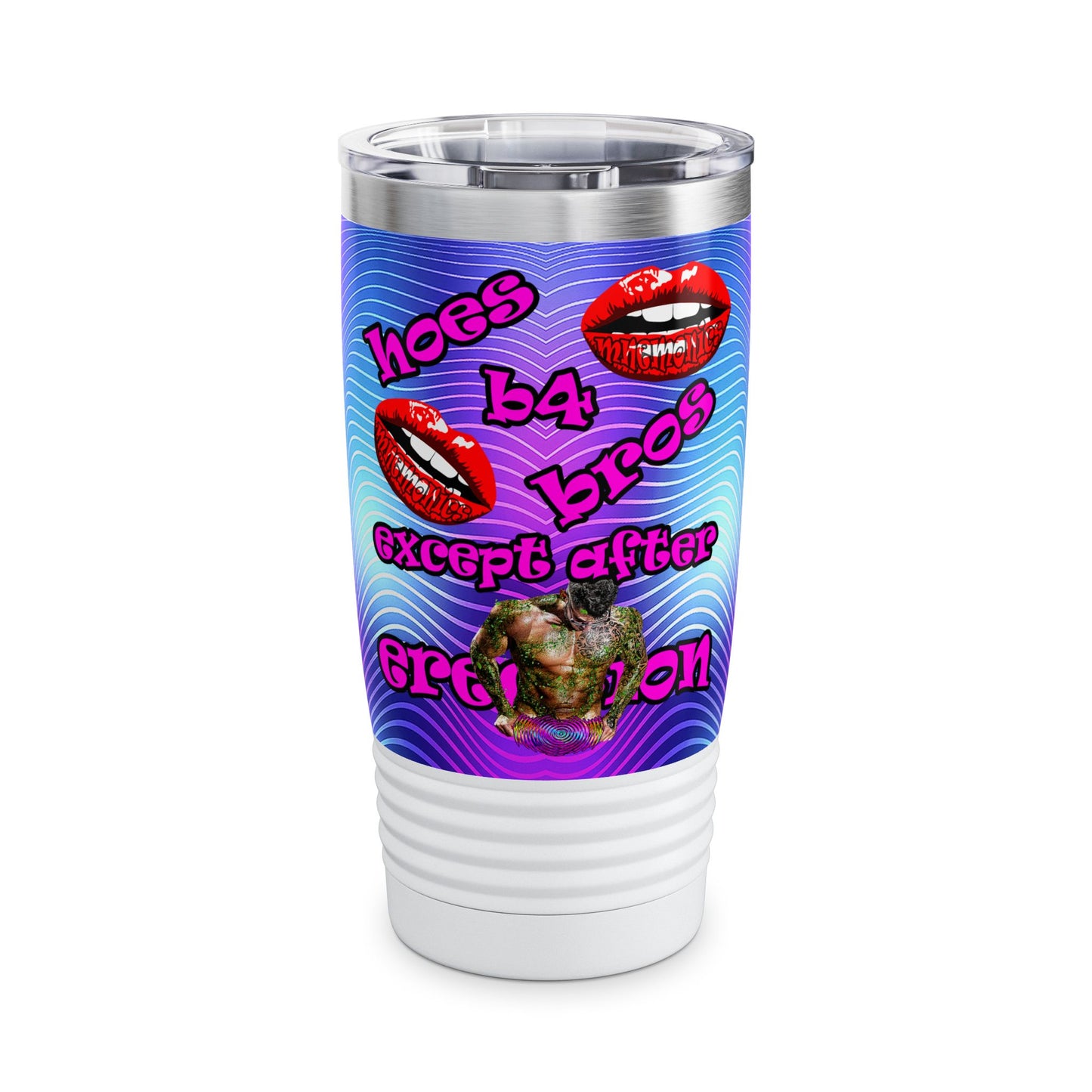 hoes b4 bros - Ringneck Tumbler, 20oz (purple wave)