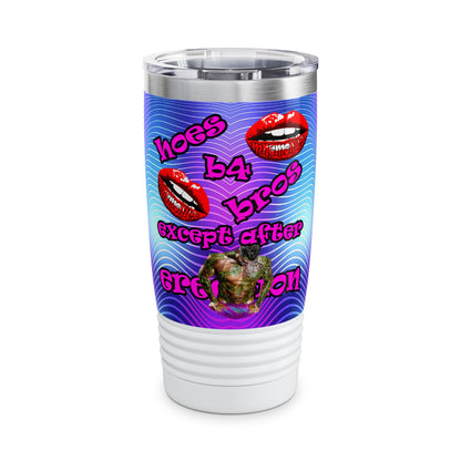 hoes b4 bros - Ringneck Tumbler, 20oz (purple wave)