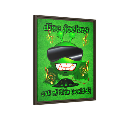 disc jockey - framed canvas art (green turf)