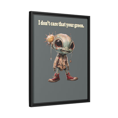 I don't care that your green - framed canvas art (dark grey)