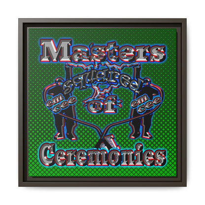 em cee squared - framed canvas art (logo green)