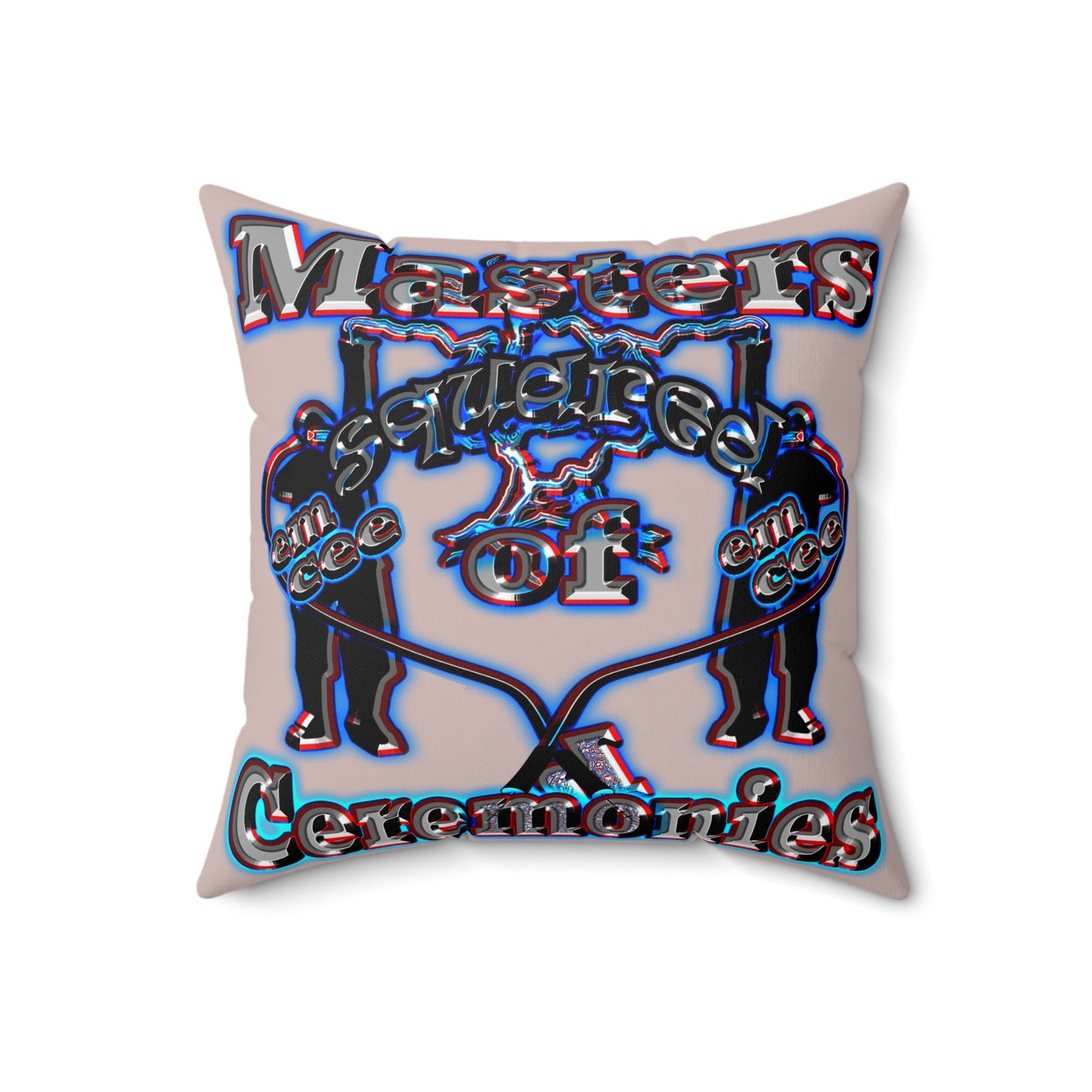 em cee squared - Faux Suede Square Pillow - (mocha brown)