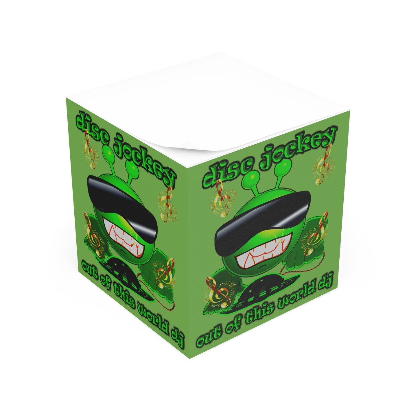 disc jockey - note cube (green)