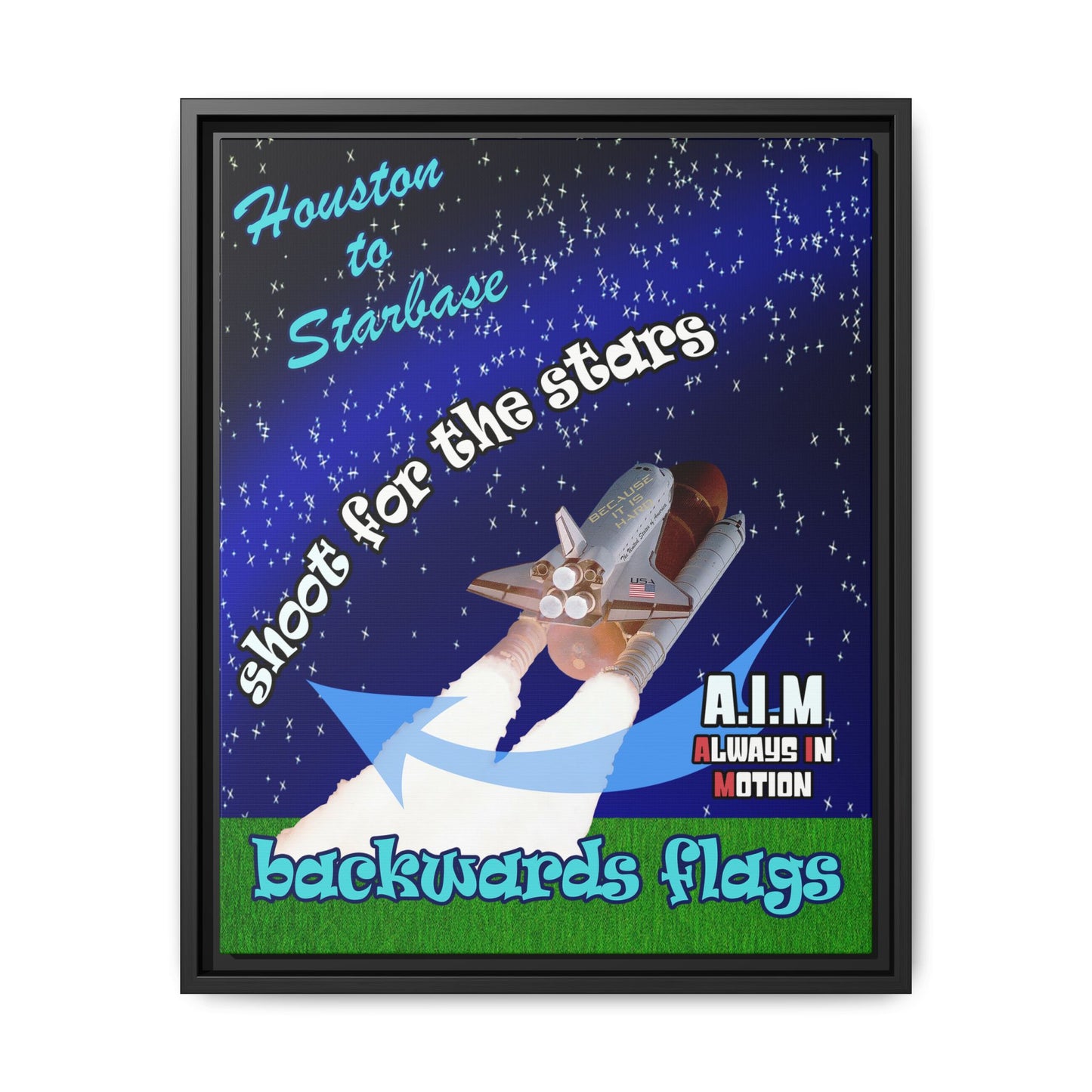 shoot for the stars - framed canvas art ('snoops' background)
