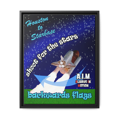 shoot for the stars - framed canvas art ('snoops' background)