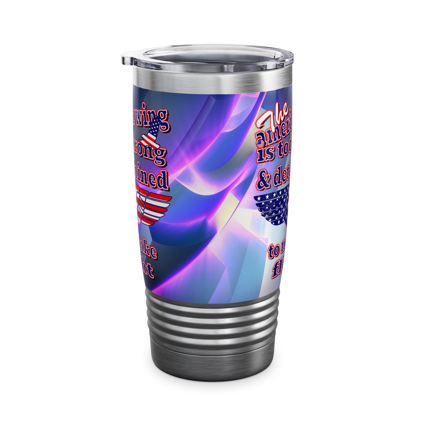 american wing - Ringneck Tumbler, 20oz (grey-pink wave)