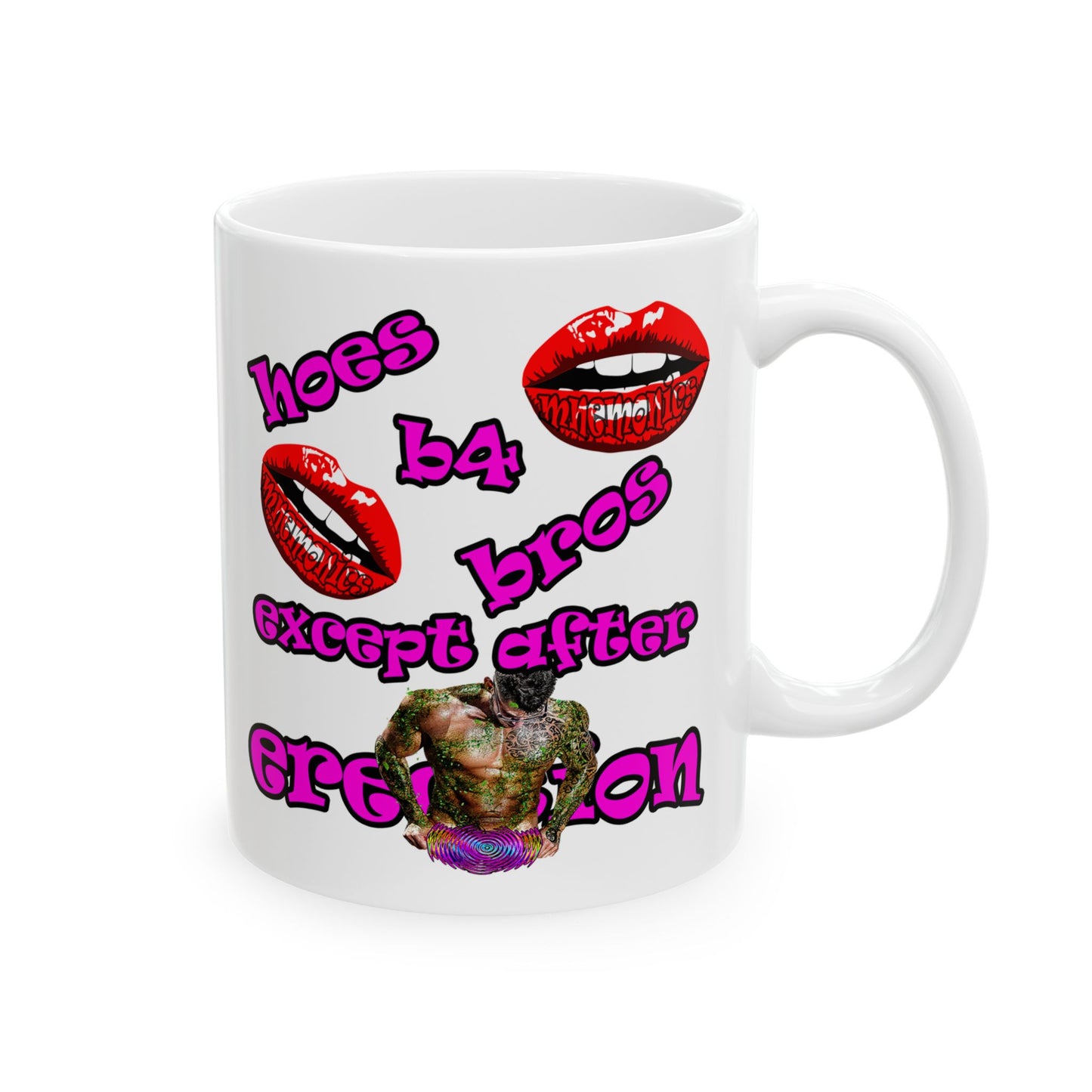 hoes b4 bros - White Mug (white)