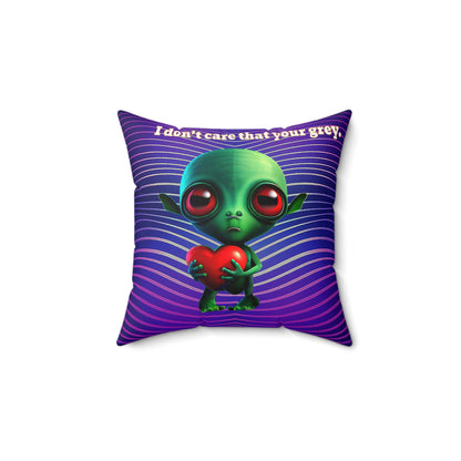 I don't care that your grey - Faux Suede Square Pillow - (purple wave)