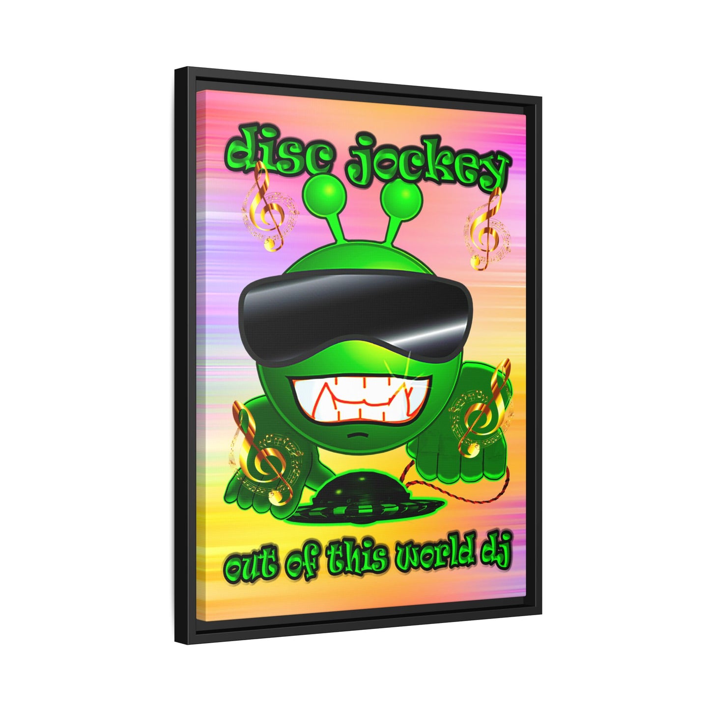 disc jockey - framed canvas art (color blur)