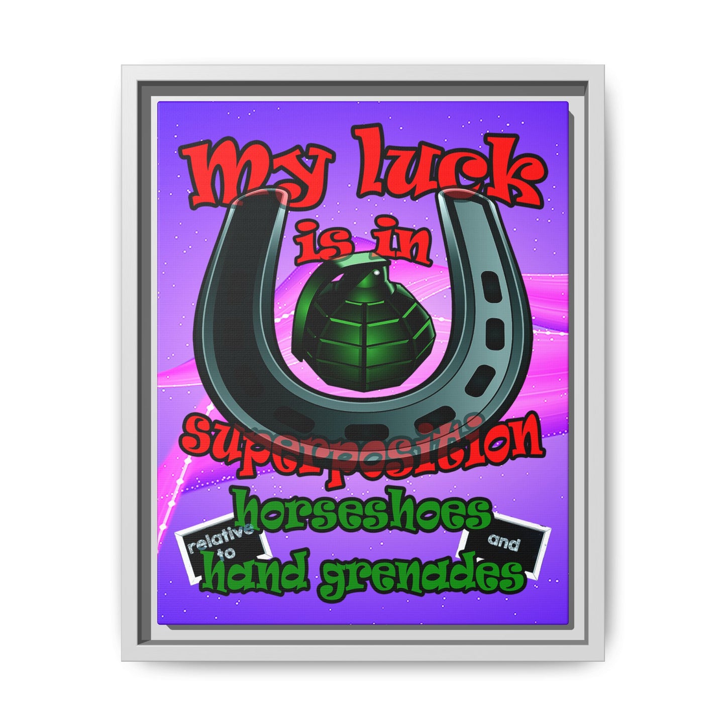 my luck - framed canvas art (purple-pink wave)