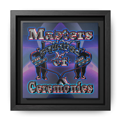 em cee squared - framed canvas art (grey-pink wave)