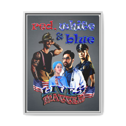 rw&b lives matter - framed canvas art (grey-light grey)