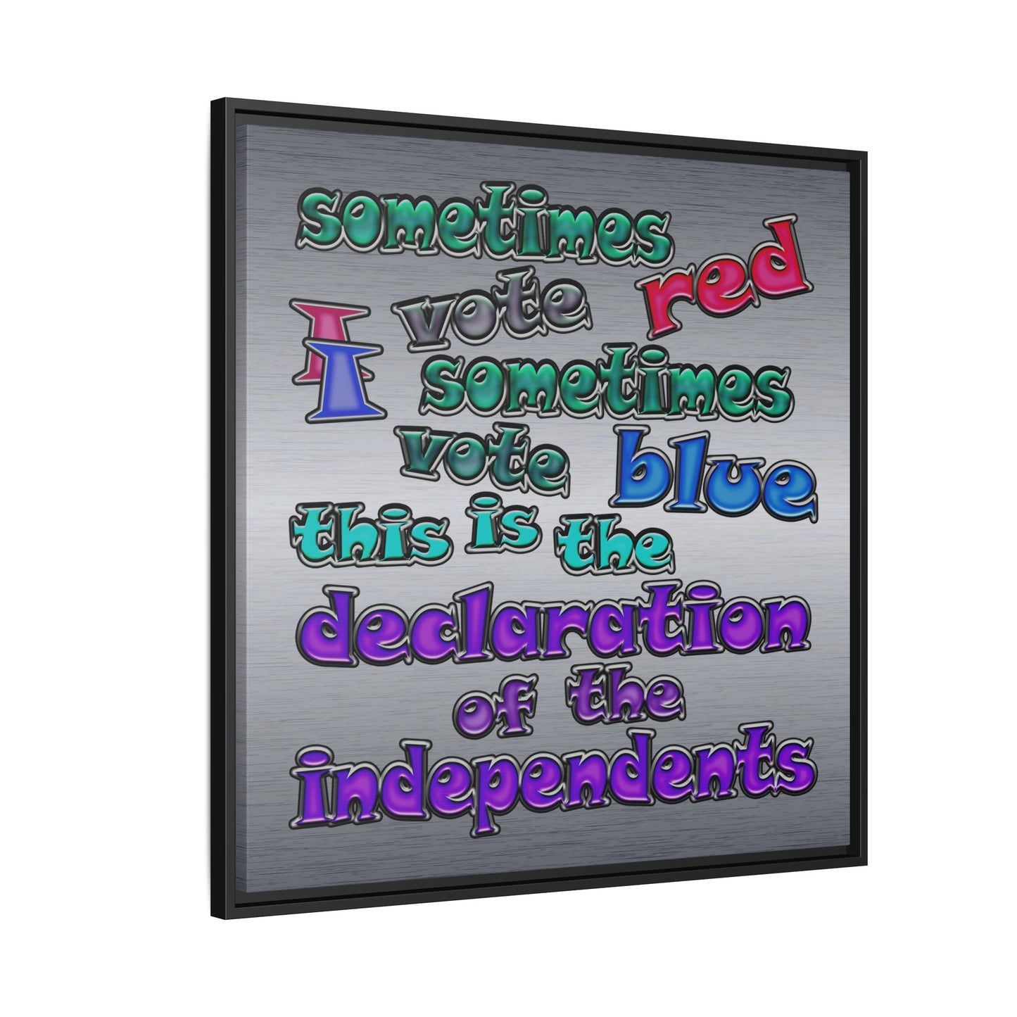 declaration of the independents - framed canvas art (brushed nickel)