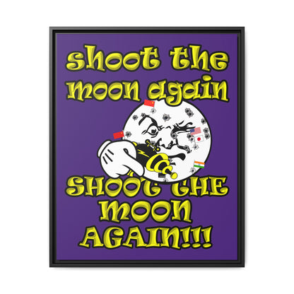 shoot the moon again - framed canvas art (purple)