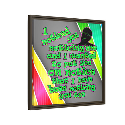 noticed you noticing - framed canvas art (rainbow split)