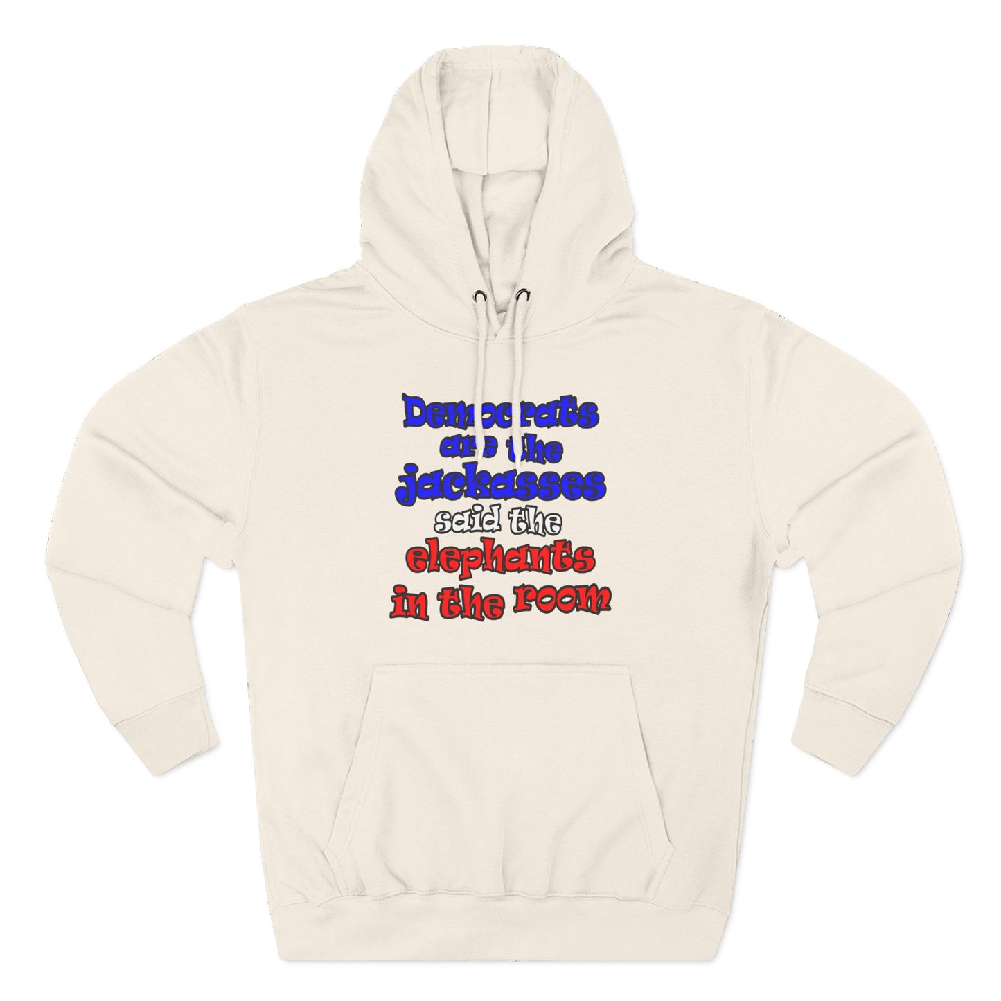 donkeys and elephants - Three-Panel Fleece Hoodie