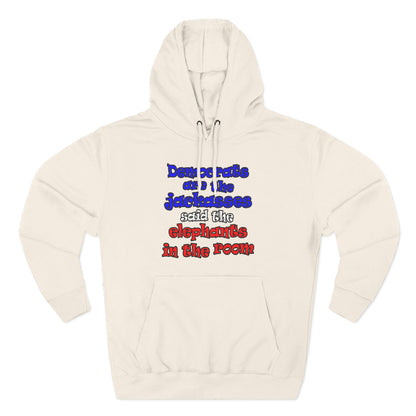 donkeys and elephants - Three-Panel Fleece Hoodie