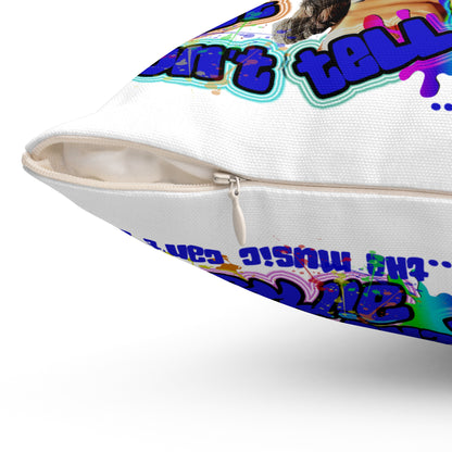 drop the beat - Spun Polyester Square Pillow - (white)