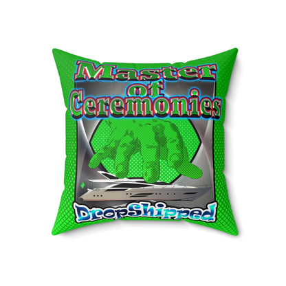 logo - Faux Suede Square Pillow - (logo green)