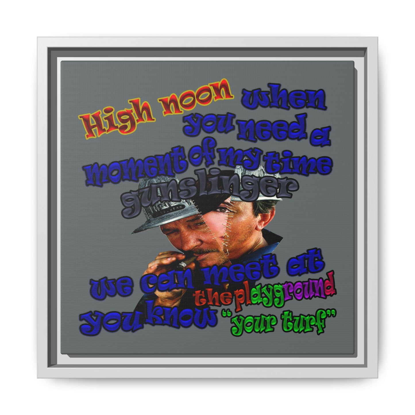 high noon - framed canvas art (dark grey)