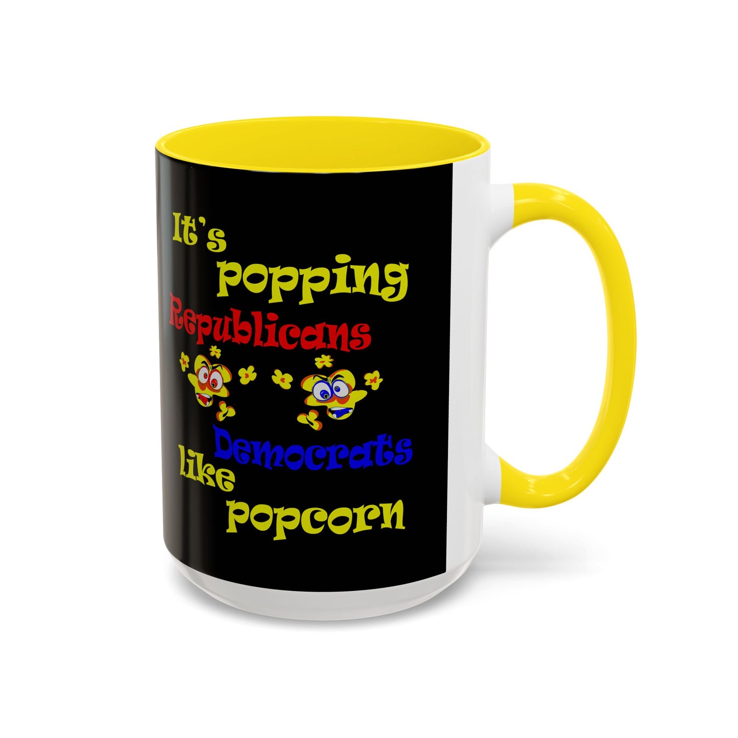 popping like popcorn - Accent Mug (black)