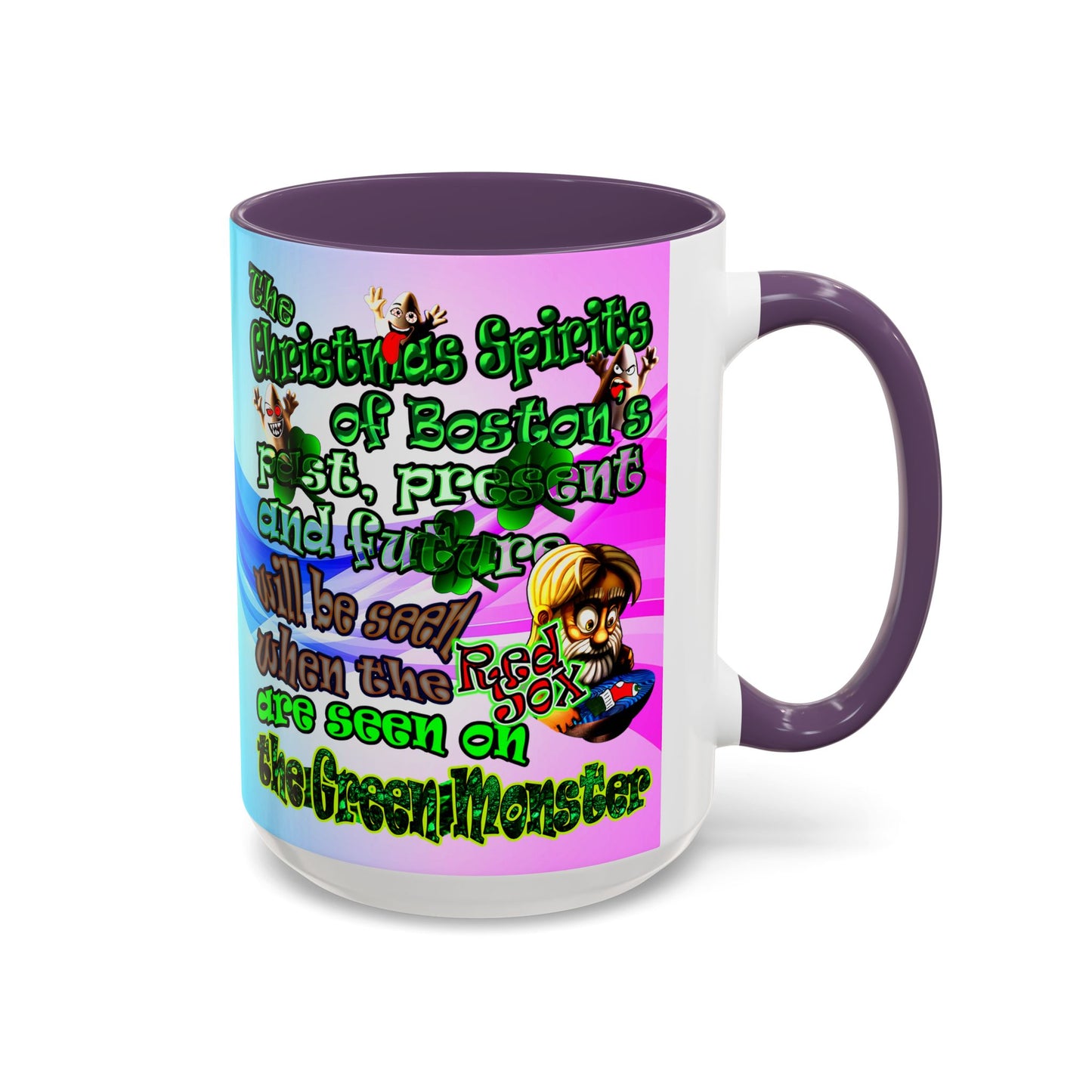 christmas spirits of boston - Accent Mug (light blue-pink wave)