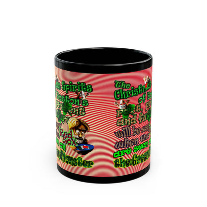christmas spirits of boston - Black Mug (yellow-orange wave)