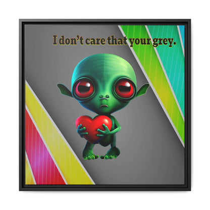 I don't care that your grey - framed canvas art (rainbow split)