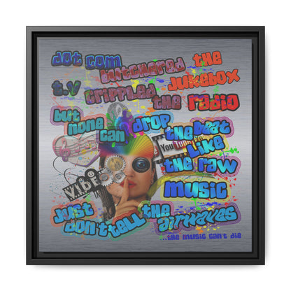 drop the beat - framed canvas art (brushed nickel)