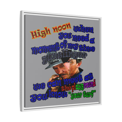 high noon - framed canvas art (grey)