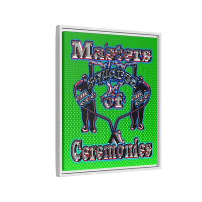 em cee squared - framed canvas art (logo green)